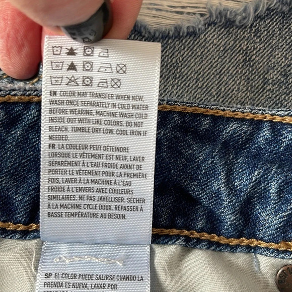 American Eagle Patchwork Skirt Blue Denim Cutoff Distressed Mini Western Boho 6 - Picture 10 of 12